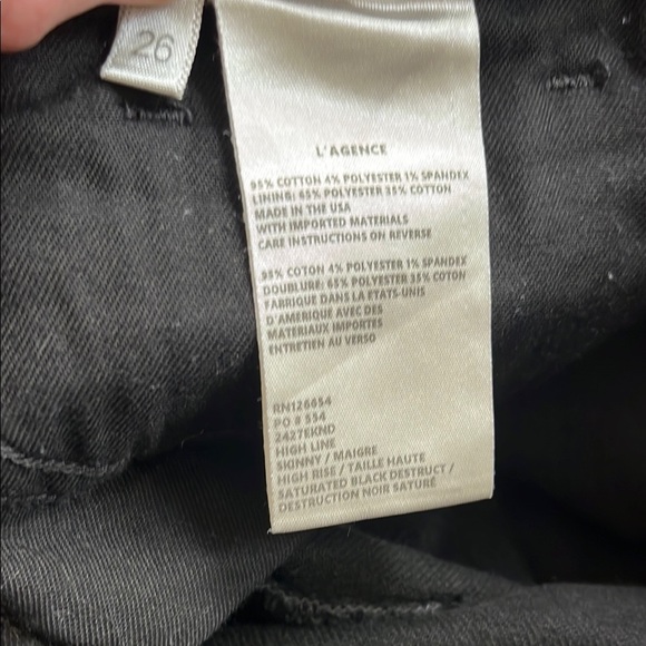 L’AGENCE High Line Skinny Distressed Jeans Size 26 - Picture 7 of 10